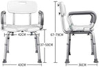 Bathroom Stool,Bath Bathroom Stool,Shower Chair with Padded Armrests and Back,White Bathtub Lift Chair with Arms,for Handicap,Disabled,Seniors and Elderly