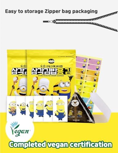 Korean Seaweed Wrappers Starter Kit for Triangular, Triangle Sushi Nori, Onigiri, Rice Ball (20 Sheets)
