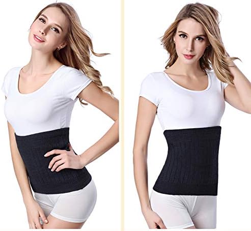 IPENNY Therapy Knitted Abdominal Binder Kidney Warmer Stomach Lumbar Lower Back Support Brace Slim Waist Trimmer Wrap Belt Postpartum Belly Band - C Section Surgical Recovery - Warming Pain Relief