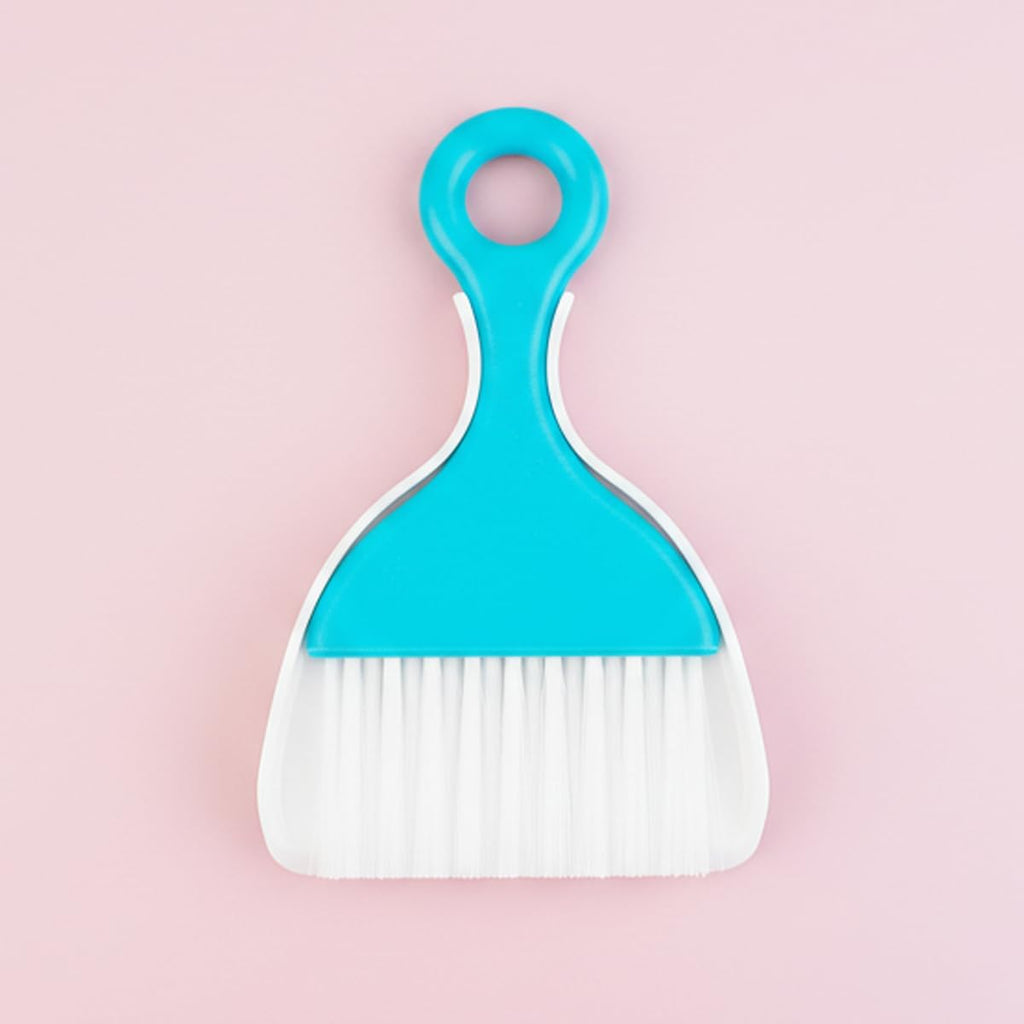 1 Pcs Mini Broom and Dustpan Set for Table, Dust Pan and Brush Set Tiny Cleaning Table Sweep for Car Desk Keyboard (Blue)