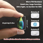 Pill Holder Necklace Nitro Pill Case Titanium Pill Container Necklace for Men Women Christmas Gifts Stocking Stuffers Waterproof Pill Holder Emergency Aspirin Small Pill Box W/Chain Tiny Fob
