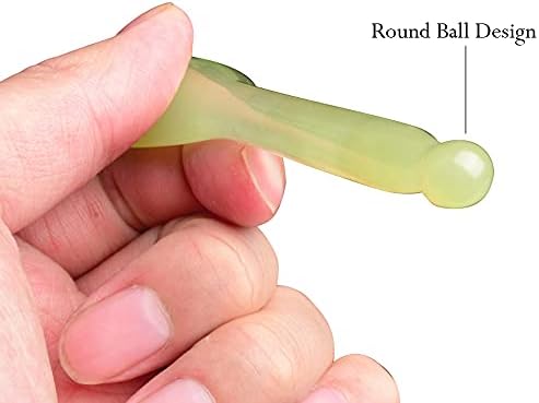 Jade Manual Acupressure Gua Sha Beauty Pen- Natural Trigger Point Massage Therapy Tool-Real Jade Stone Reflexology Pressure Point Massager Tool for Full Body Relaxing Deep Tissue Pain Relief