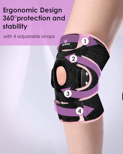 ABYON Hinged Knee Brace for Men & Women Meniscus Tear, ACL/MCL Pain, Arthritis - Maximum Knee Support with Metal Side Stabilizers, Adjustable 360° Wraparound Strap for Knee Pain and Post-Surgery Recovery - Please Check How To Size Video