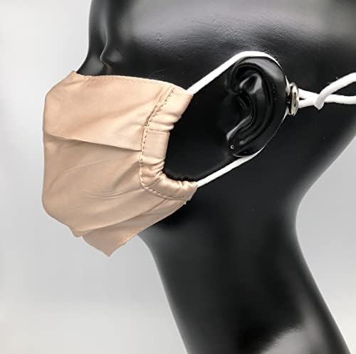 100% Mulberry Silk Face Mask Covering Men & Women Reusable with Ear loops Nose Wire Filter
