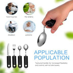 Adaptive Utensils Set 4-Piece Bendable Tableware with Non-Slip Textured Handles Lightweight Anti-Shake Fork Spoon Cutter for Elderly Disabled Adults Eating Assistance