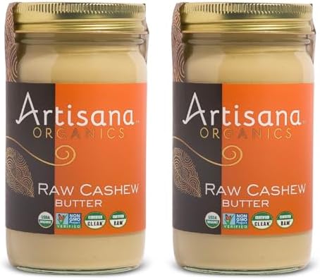 Artisana Organics Raw Cashew Butter 14oz Jar (2 Pack) - USDA Organic, No Sugar Added, Vegan and Paleo Friendly, Non GMO.