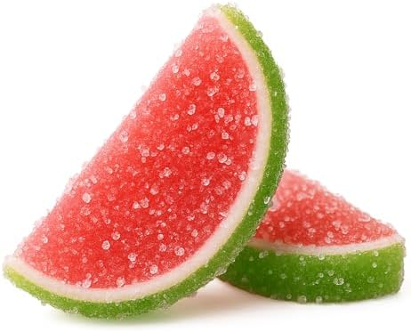 NY Spice Shop Watermelon Fruit Slices Candy - 1 Pound Sweet Flavor Chewy Jelly Fruit Slices Candy - Old Fashioned Sliced Watermelon Fruits Gummies - Gummies Fruits Snacks for Holiday Gifting