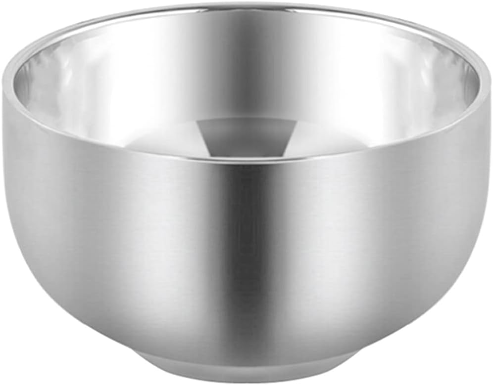 Akstore Men's Durable Shave Soap Cup Stainless Steel Heat Insulation Smooth Shaving Mug Bowl (Medium)