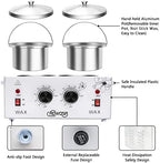Double Wax Warmer Professional Electric Wax Heater Machine for Hair Removal, Dual Waxing Pot Paraffin Facial Skin Body SPA Salon Equipment with Adjustable Temperature Set