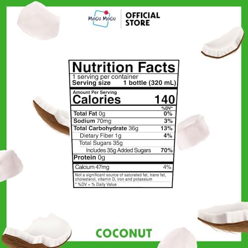 Mogu Mogu Coconut Juice Drink with Nata de Coco – Refreshing Coconut Beverage with Chewy Jelly, 10.8oz Bottles (Pack of 6) – Lightly Sweet, Tropical & Hydrating