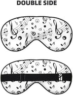 Black Music Notes Sleep Mask Eye Mask with Adjustable Strap Eye Sleep Shade Cover Blocks Light for Women Men Airplane Travel Nap