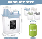4 Pack Laundry Detergent Dispenser, 61Oz Clear Plastic Liquid Laundry Soap Dispenser with Removable Labels, Refillable Fabric Softener Container Laundry Powder Holder for Laundry Room Organization
