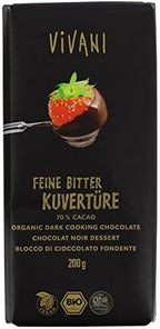 Vivani Dark Cooking Chocolate Vegan Organic 200g - 10 Pack