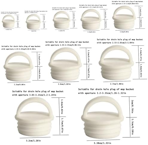 10 Pack Mop Bucket Drain Plug Replacement End Cap Stopper Rubber Sealing Plugs with Ring Grip for Spin Flat Mops and Buckets System Water Tub Tubing Holes Bathtub Kitchen Bathroom