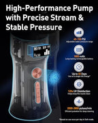MySmile LP221 Cordless Water Flossers for Teeth with UVC Light Sanitizer and OLED Display, 335ML 4 Modes Water Teeth Cleaner Picks for Teeth Cleaning and Water Flossing (Midnight Black)