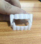 Dzrige Halloween Plastic Vampire Teeth Demon Fangs Devil Dentures Cosplay Props Halloween Vampire Costume Accessory, White
