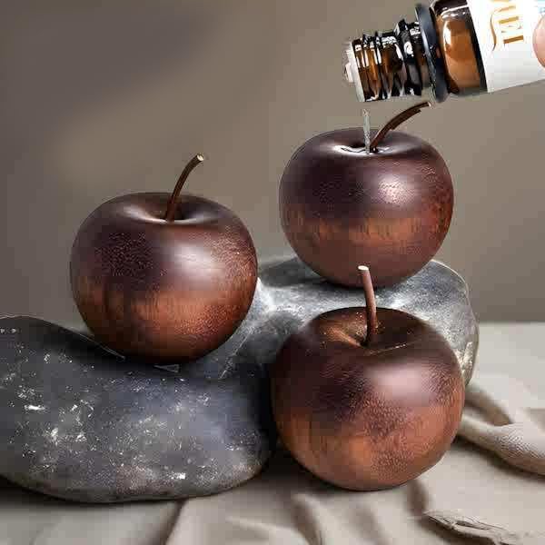Wooden Apple Aromatherapy Diffuser,3 Pcs Wooden Essential Oil Diffuser,Portable Air Freshener Car Aromatherapy for Home, Office, Car, Wardrobe, Yoga Hall, and SPA