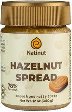 Natinut 78% Hazelnut Paste – Natural Crunchy Hazelnut Butter with Real Nut Pieces, Roasted, Glucose-Free, Vegan, Palm Oil Free – Premium Hazelnut Spread for Baking, Toasts & Breakfast – 12 oz (340g)