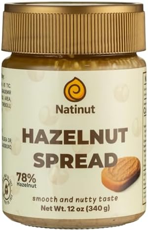 Natinut 78% Hazelnut Paste – Natural Crunchy Hazelnut Butter with Real Nut Pieces, Roasted, Glucose-Free, Vegan, Palm Oil Free – Premium Hazelnut Spread for Baking, Toasts & Breakfast – 12 oz (340g)