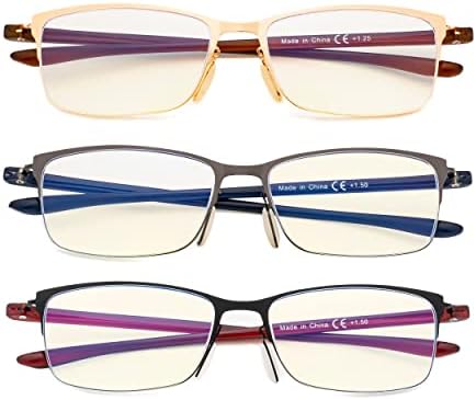 Eyekepper Computer Glasses - Blue Light Filter Readers - UV420 Protection Semi-rim Reading Glasses Women