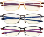 Eyekepper Computer Glasses - Blue Light Filter Readers - UV420 Protection Semi-rim Reading Glasses Women