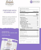 Simple Kitchen Instant Nonfat Dry Milk Powder - 50 Servings #10 Can, Non Fat Powdered Milk Bulk, Dried & Vitamin D Fortified, Daily Use & Emergency Food Long Term Storage, up to 25 Year Shelf Life