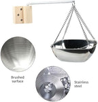 Sauna Aromatherapy Bowl, Stainless Steel Sauna Aroma Bowl Essential Oil Cup Wall Mount with Adjustable Swing Arm Sauna Accessories for Personal or Home Spas Sauna (Square 20cm)