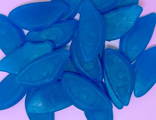 Vegan Swedish Candy Blue Raspberry Eyes Gummies, 8 oz Sour Blue Raspberry Candy, Gummy Eyeballs