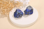 Jovivi 2pcs Raw Lapis Lazuli Crystals,Large 1.6-2.2" Healing Crystals Natural Rough Stones Crystal for Tumbling, Cabbing, Home Decoration, Polishing, Wicca & Reiki