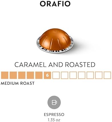 Nespresso Vertuo Orafio, Medium Roast Espresso Coffee capsules, 50 Pack