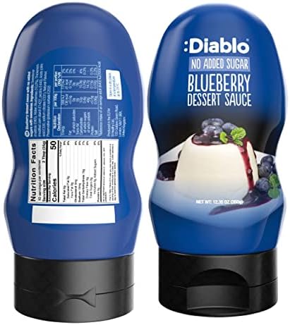 Diablo Blueberry Dessert Sauce | No Added Sugar | Gluten Free | Diabetic Friendly | Hamper Available - Perfect for Gifting | 350g 12.35oz