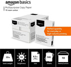 Amazon Basics Multipurpose Copy Printer Paper, 20 lb, 8.5 x 11 Inches, 10 Reams (5,000 Sheets), 92 Bright White