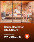 VEVOR Sauna Heater,220V Electric Sauna Stove, Steam Bath Sauna Heate 3h Timer and Adjustable Temp for Max. 176-318 Cubic Feet, Home Hotel Spa Shower Use (6KW) FCC Certification