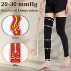 Medical Compression Stockings for Women & Men, 20-30 mmHg Footless Thigh High Compression Socks, Long Graduated Compression Sleeves, Full Leg Pressure Support Hoses for Varicose Veins, Edema