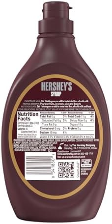 HERSHEY'S SPECIAL DARK Mildly Sweet Chocolate Syrup Bottle, 22 oz