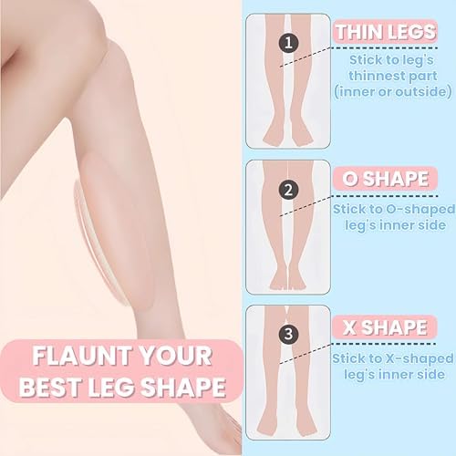 Nimiah Silicone Sticky Calf Pads - Invisible Soft Calf Corrector Patches for Straightening Crooked O-Shaped, X-Shaped or Thin Skinny Legs 1 Pair