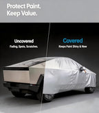 Wigoo Tesla Cybertruck Car Cover Accessories 2024-2026, Custom Fit Waterproof All Weather Outdoor Truck Cover, Windproof UV Rain Snow Dust Protection, Breathable Design, Paint-Safe Lining, Door Zipper