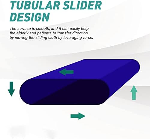 YHK Tubular Slide Sheet for Patient Transfer, Sliding Draw Sheets Slip Slider Sheets for Vehicles Wheelchairs Bed Transfers and Home Care, Assist Moving Elderly Turning, Repositioning(Blue, 24" x 16")
