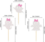 24Pcs Ghost Cupcake Toppers - Pink & White Halloween, Baby Shower, Ghost & Gender Reveal Decorations