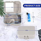Annhua Partial Denture Case for Soaking, Plastic Denture Cup with Lid, Brush and Mirror, Travel Retainer Cleaner Case Bath Container for Cleaning Full False Teeth, Aligners - Gray