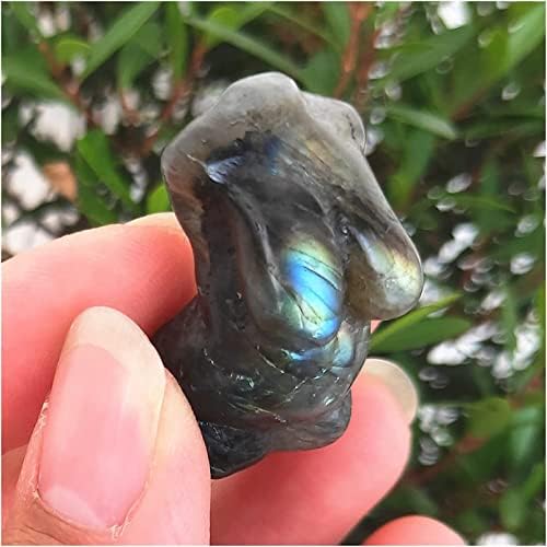 Minerals Stones 1.5inch Crystal Goddess Natural Labradorite Quartz Statue Carved Woman Torso gemper Body Sculpture Polished Energy Healing Crystal Stones Decoration