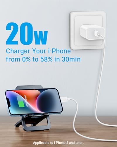 CXX 10FT Charger for iPhone 20W Fast Charging [MFi Certified, 2-Pack] USB-C PD Block & Extra Long Cable Compatible with iPhone 14/13/12/11/Pro/Plus/Max/Mini/SE, iPad & More