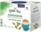 QuikTea Cardamom Instant Chai Tea Latte - 10 Count Single Box - Superfood Antioxidant, Digestion Tea