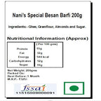 Ghasitaram Gifts Rakhi Gifts for Brothers Rakhi Sweets - Nani's Special Besan Barfi 200 GMS with Beads Rakhi