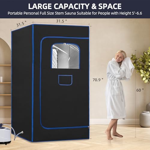 BOCHPOWER Portable Sauna Box, 3.0L Steamer, Remote Control, Folding Chair, 9 Levels