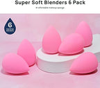 AOA Studio Collection makeup Sponge Set Latex Free and High-definition Set of 6 makeup Wonder blender For Powder Cream and Liquid, Super Soft Wonder Beauty Cosmetic