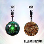 Healing Crystal Necklace for Women - 3.6 cm Green Orgonite Malachite With 66 cm Adjustable Chain, Protection Crystals & Healing Stones, Chakra for Spiritual Healing