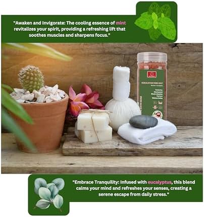 CATMERICA-Pink Himalayan Bath Salt with Eucalyptus and Mint Scent. Perfect for Aromatherapy, Relaxation, Wellness, Muscle Recovery, Body Care. Alternative to Epsom Salt, Magnesium Bath Flakes.