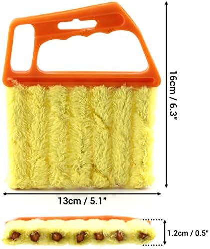 Pack of 2, Blind Cleaner 7 Finger Dusting Cleaner Tool for Window Shutters Venetian Shades Blinds Hand-Held Washable Mini Dust Cleaner Brush Air Conditioner Duster Dirt Cleaner for Housework