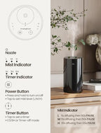 Waterless Essential Oil Diffuser, Portable Aromatherapy Diffuser with 20mL Capacity, Battery Operated Mini Scent Diffuser,3 Mist Levels & Timers, Leak-Free, for Home, Car, Office (Black)